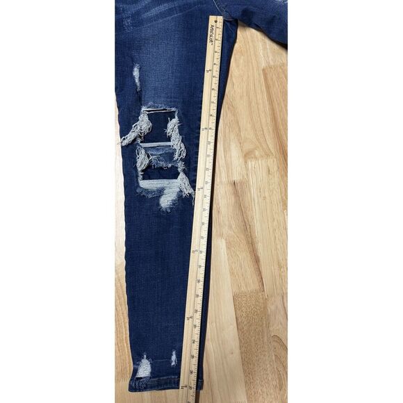 Judy Blue Skinny Fit Jeans Woman's 11/30 Distressed Denim Patched Ankle Blue - Picture 10 of 11